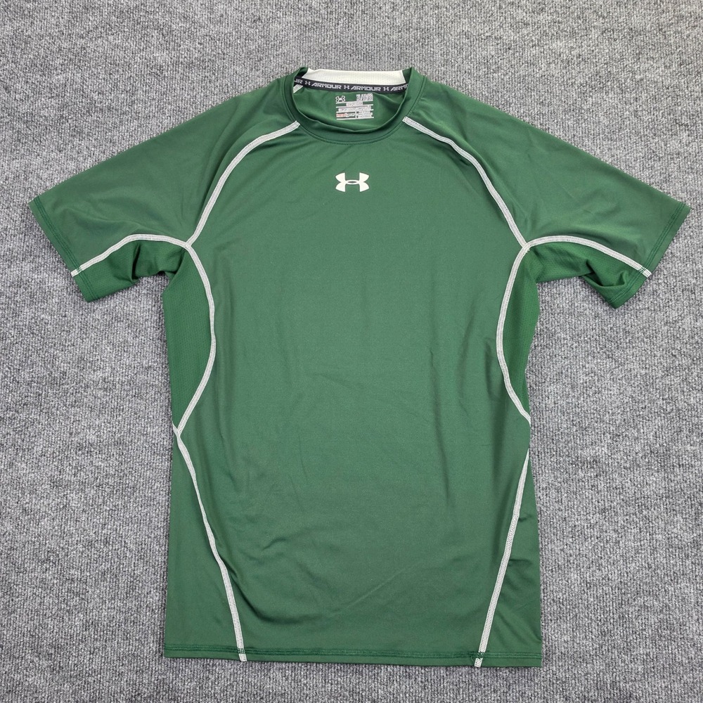 Under Armour HeatGear Compression Shirt Men's XL Green Short Sleeve 1257468-301